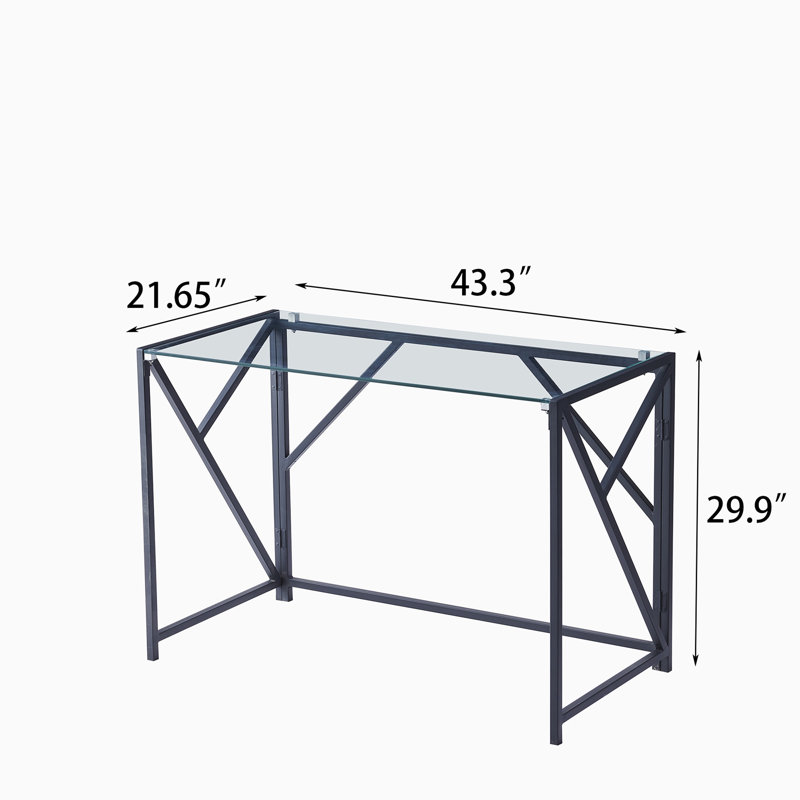 Bureau d'ordinateur en verre transparent Tempe