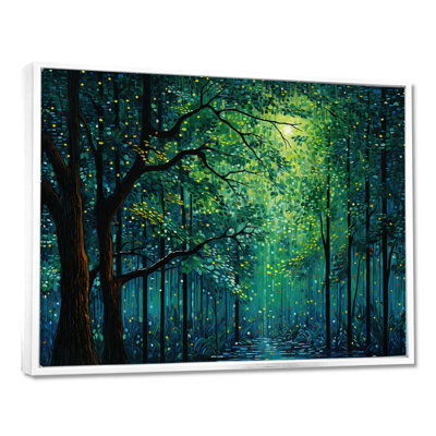 Soleil à travers les arbres printaniers - forêt, art mural