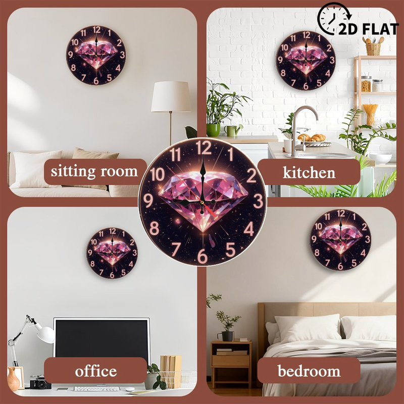Horloge scintillante à diamant avec étoiles