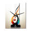 Horloge murale géométrique abstraite bleue et rouge-99636210
