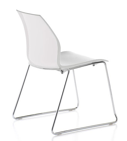 Chaise d'invité traîneau Vortex, blanc