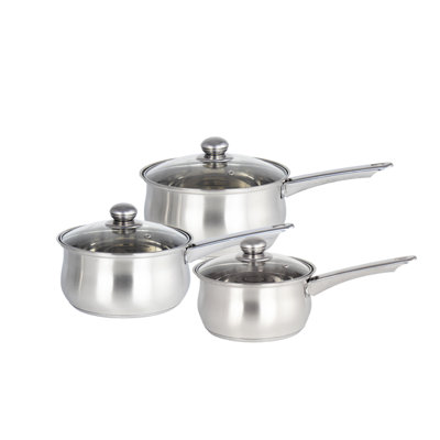 Lustro Stainless Steel (18/0) Saucepan Set