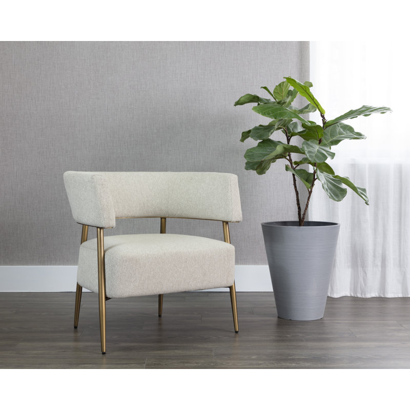 Lounge Chair, Brown Polyester