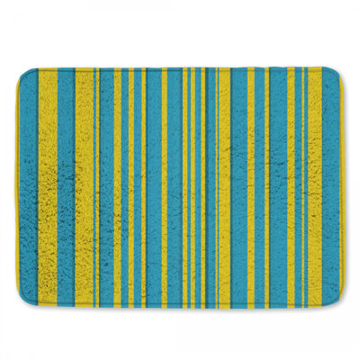 Blue Yellow Stripes Bath Mat