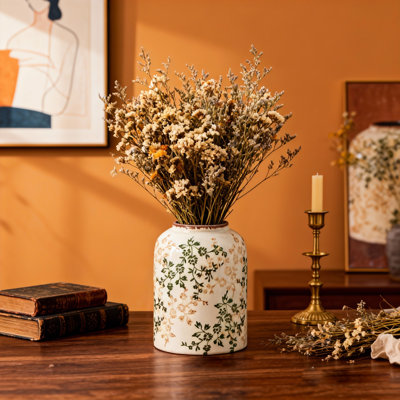 Vase floral en céramique texturée avec glacis doux pour la décoration de la table et des tablettes