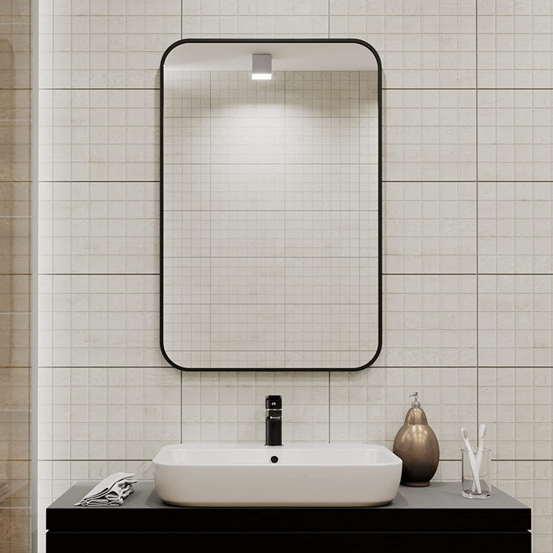 Squad Metal Flat Wall Mirror, 32" H x 24" W x 1.10" D