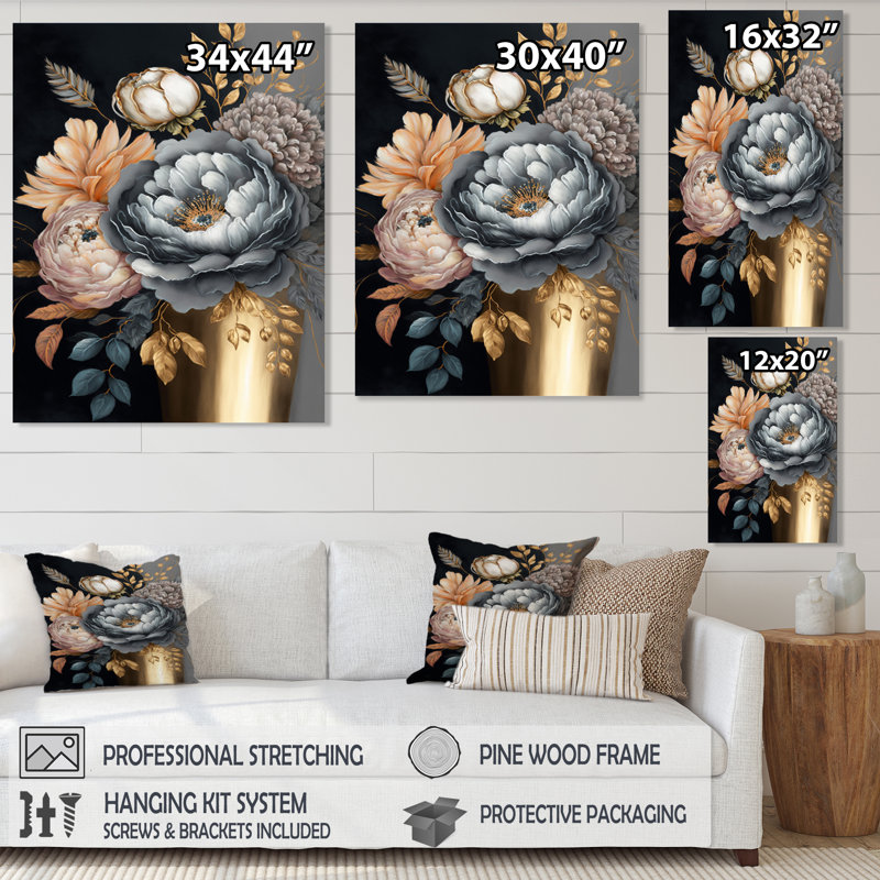 «Blue Blooming Bouquet II», impression sur toile, H 44 po x l 34 po x P 1,5 po, Toile tendue