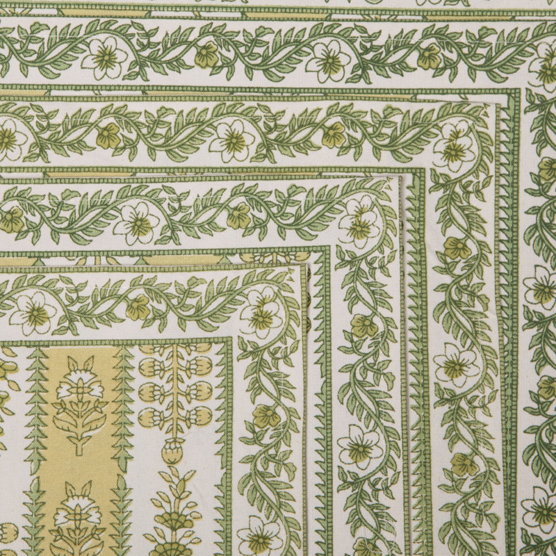Avignon 100% Cotton Rectangle Placemats, Pistache