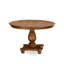 L'ensemble de salle à manger 7 pièces comprend une table ronde et 6 chaises en similicuir gris foncé avec dossier élégant, finition noyer antique.-722710625-722710626-722710653