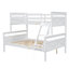 Lit simple superposé au dessus d'un lit double avec échelle, barrière de sécurité, parfait pour la chambre à coucher, blanc