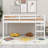Solid Wood Bed Frame With Ladder, Wood Slat Support-897883422