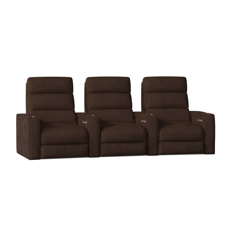 Rangée de sièges de cinéma maison Levinson (rangée de 3), Java Smartsuede
