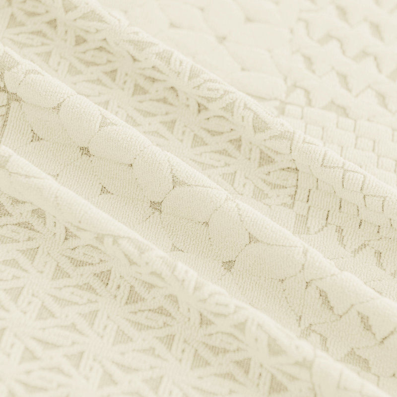 Box Cushion Sofa Slipcover, White Polyester Blend