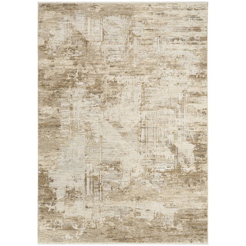Calvin Klein CK078 Summit 5'3" x 7'9" Mocha Ivory Modern Indoor Rug, Rectangle 5'3" x 7'9"