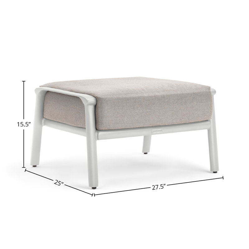 Repose-pieds d'extérieur avec coussin Aspen, Taupe, Gris clair