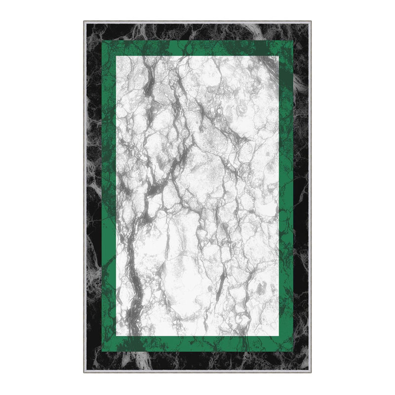Tapis tissé de qualité supérieure (1,6 x 2,6 pieds), 100% polyester, d'une hauteur de poils de 0,3 po | Pois antibactérien antidérapant en PVC | Lavable à la machine, impression numérique 3D | Idéal pour le salon, la chambre à coucher et le vestibule