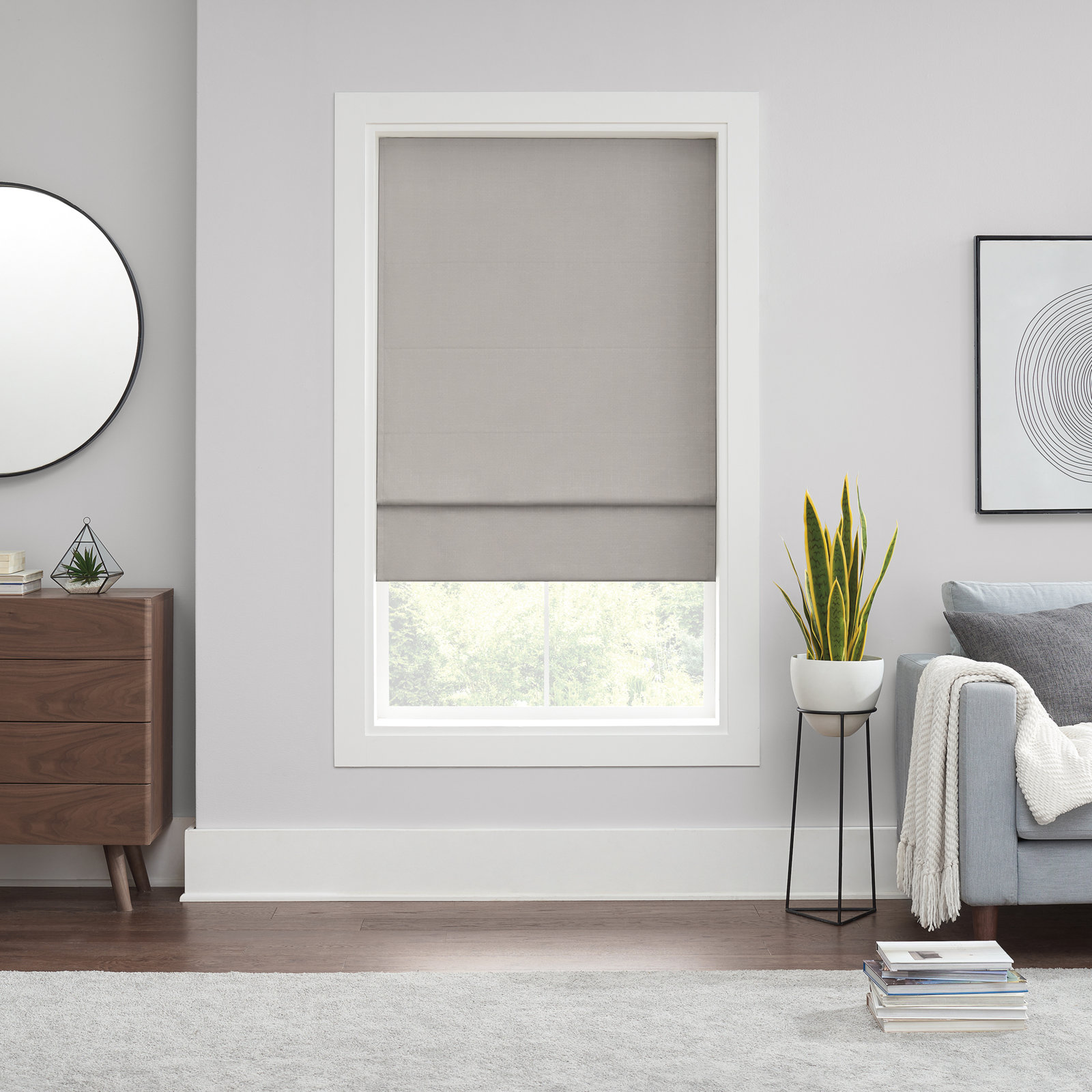 Eclipse Kylie Blackout Roman Shade, Gray, 36"W x 64"L