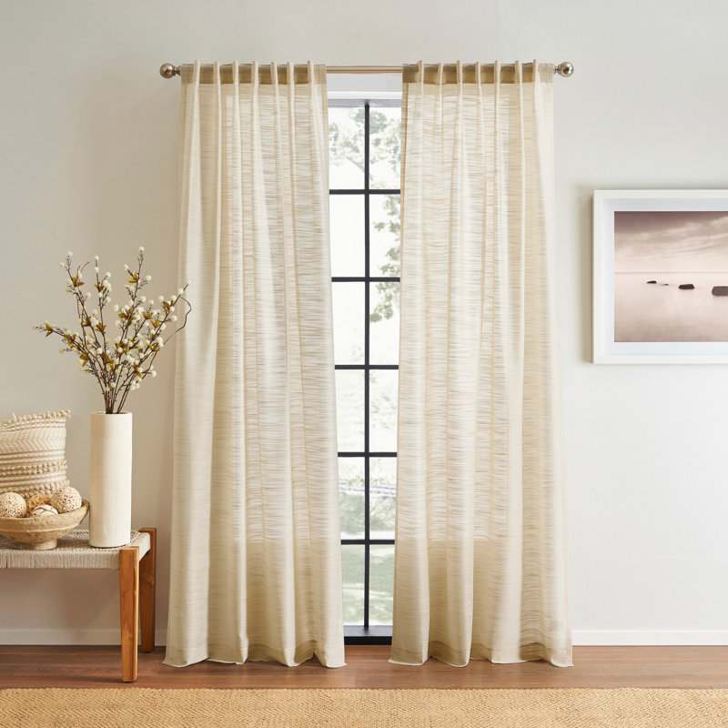 DKNY Salon Linen 50 X 96 Curtain Panel Pair, 50" W x 96" L
