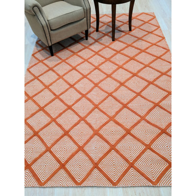 Willman Luxurious Orange Handmade Wool Rug