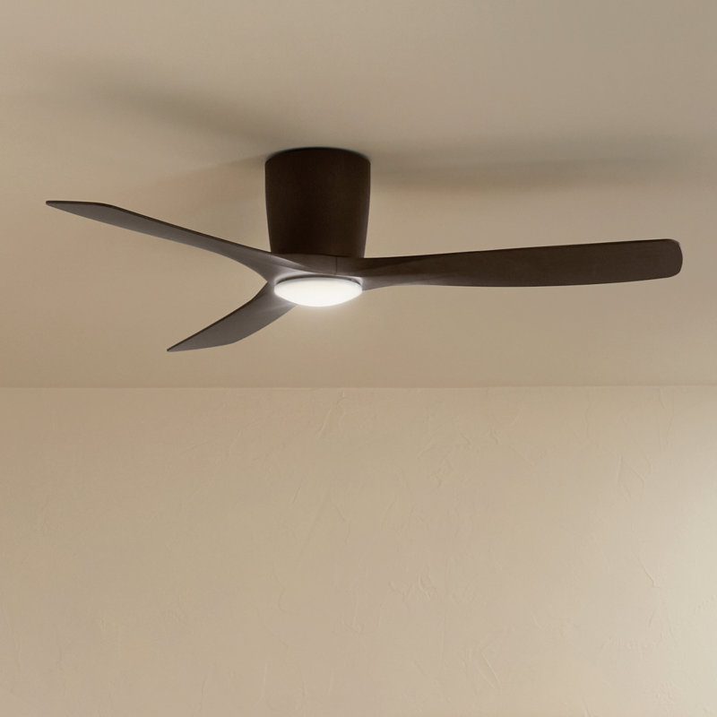 Volos 54'' Ceiling Fan with LED Lights, Satin Natural Bronze/Walnut