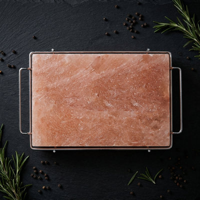 Himalayan Pink Salt Cooking Plate, 12 x 8 x 1.5 Inches