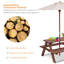 Aundrey Rectangular Outdoor Picnic Table With Umbrella Hole , 89cm cm W 79cm cm D