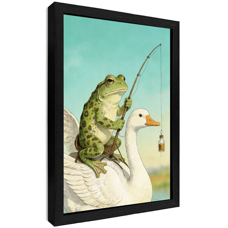 Reproduction d'art fantaisie encadrée noire, H 11 po x l 9 po