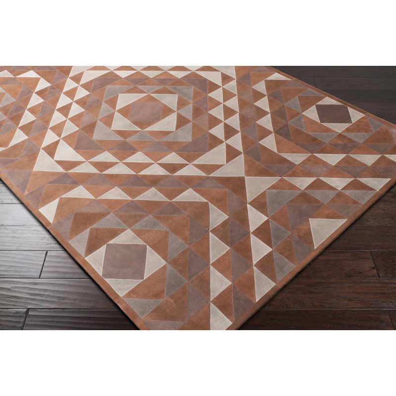 Milagros Leather Geometric Indoor Rug, Rectangle 5' x 7'6"