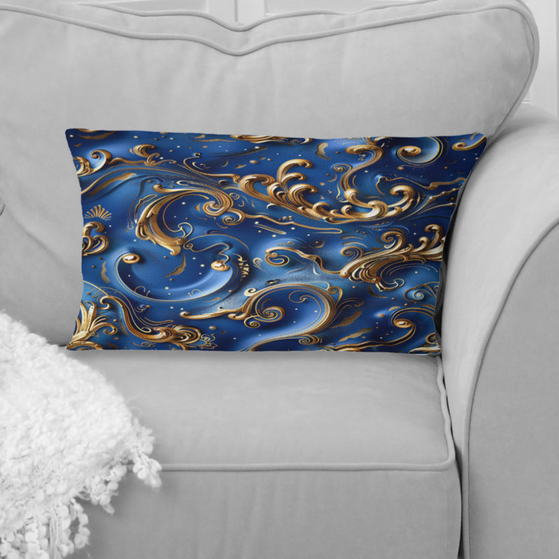 Coussin lombaire doré délicat Glam Waves IV