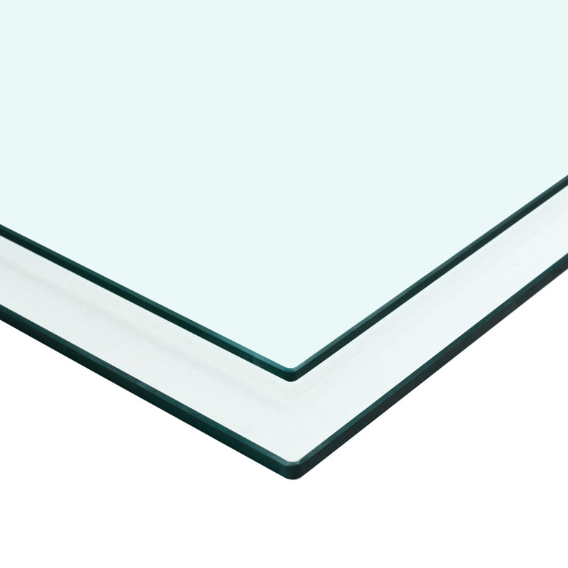 47,2 po x 23,6 po, plateau de table en verre, verre trempé de 3/8 po, conception de bord, rectangle Safe Touch, se brise en petits morceaux,