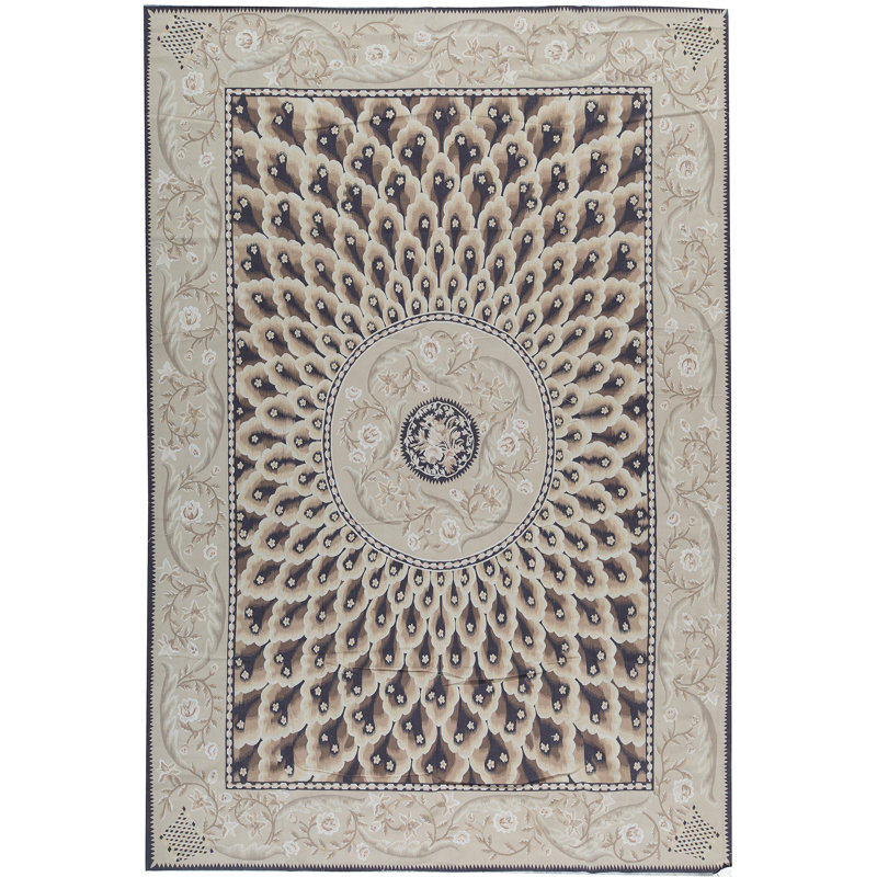 Hand-Knotted High-Quality Brown and Beige Area Rug