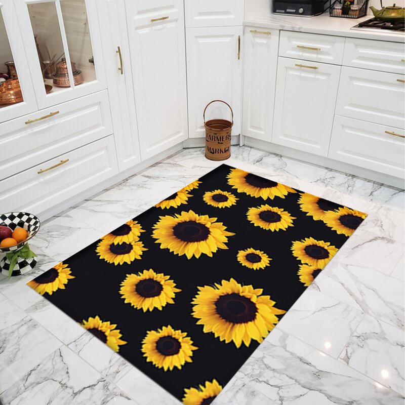 Tapis floral en jute tissé à la machine Rancourt, Rectangle 3 pi 3 po x 4 pi 11 po