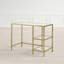 Glass Top Metal Base Writing Desk-1240430816