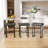 Faux Leather Wide Cushion Bar Stool With Metal Frame-2033878891