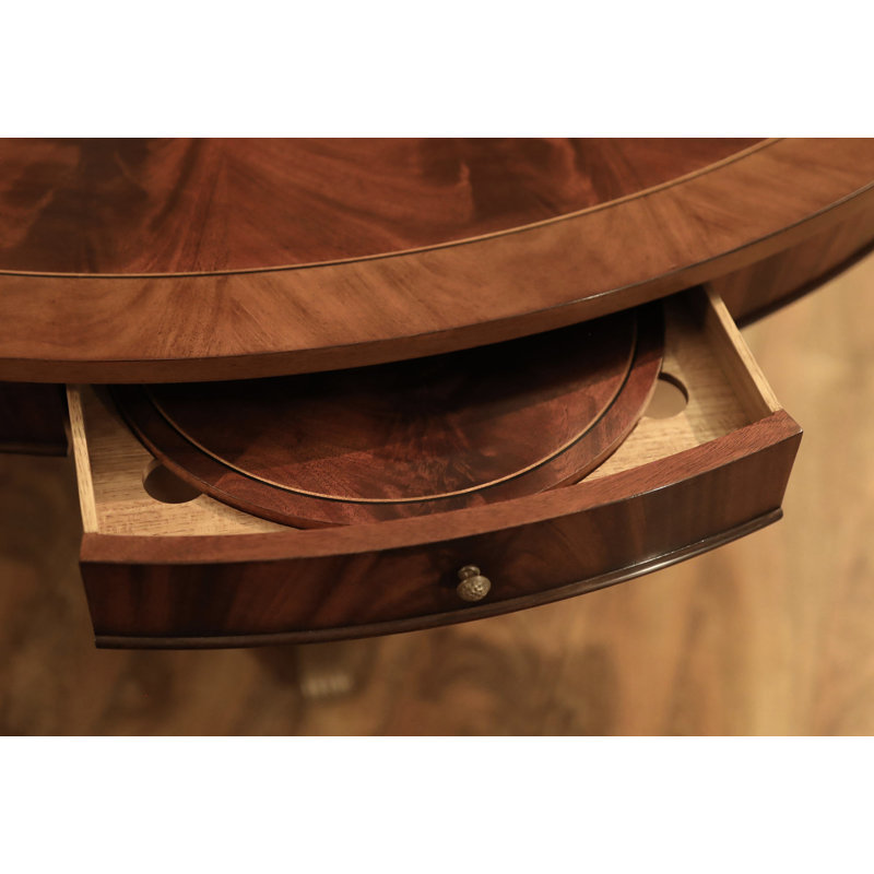 Round Mahogany Wood Dining Table
