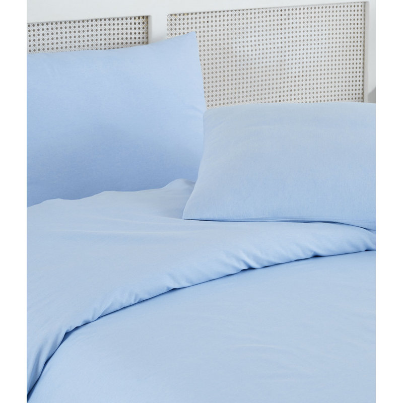 Solid Colour 4 Pieces Bed Sheet Set, Blue, Queen