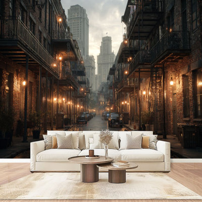 Peel and Stick Wallpaper Wall Mural Bourbon Street New Orleans Wall Art Self Adhesive and Removable