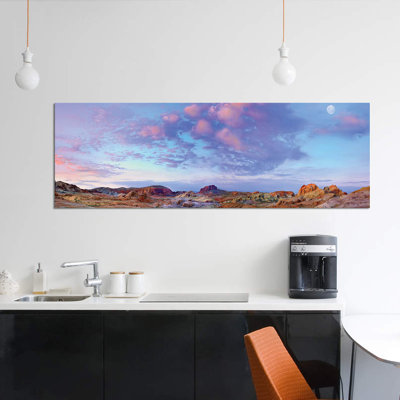 " Panoramic Of Moon Over Sandstone Formations, Valley Of Fire State Park, Mojave Desert, Nevada " by Tim Fitzharris