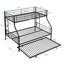 Lit simple superposé au dessus d'un lit double avec lit gigogne en métal, aucun sommier requis, assemblage facile
