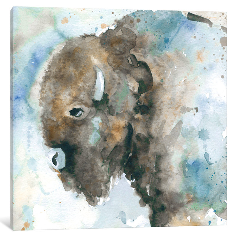 " Buffalo On Blue " by Carol Robinson, 12" H x 12" W x 1.5" D