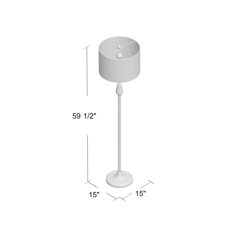 Larabee 59.5'' Chrome Traditional Floor Lamp