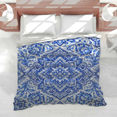 Blue Floral Mandala Comforter