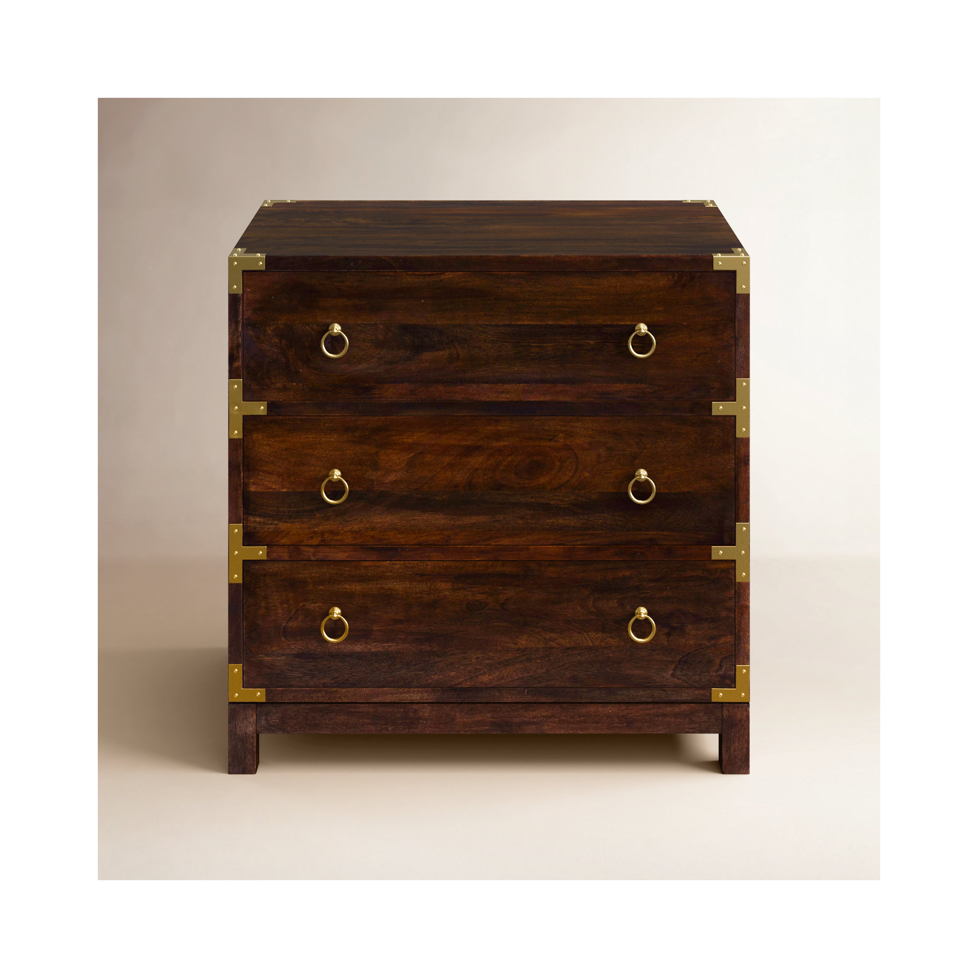 Aerial 3 Drawer Storage Cabinet, Brown