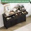 Buffet moderne 55 po - 3 tiroirs, 4 portes, console de rangement réglable-2066158831