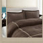 Ensemble de literie de luxe en micro velours côtelé 7 pièces de luxe, brun grand, design moderne élégant