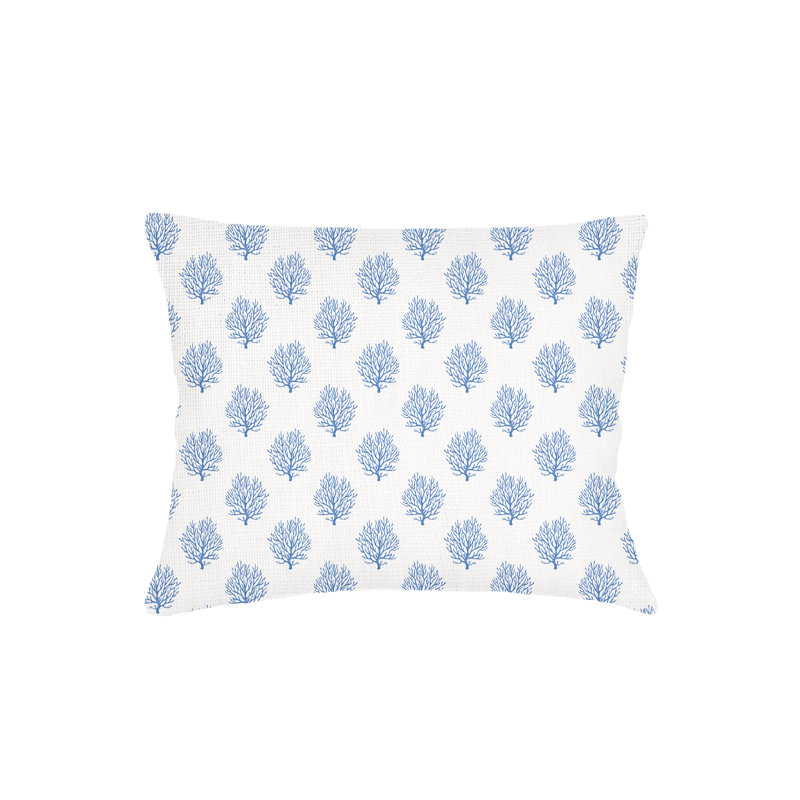 Printed Pillows Linen Geometric Accent Pillow, Blue, Square 26", Down Blend