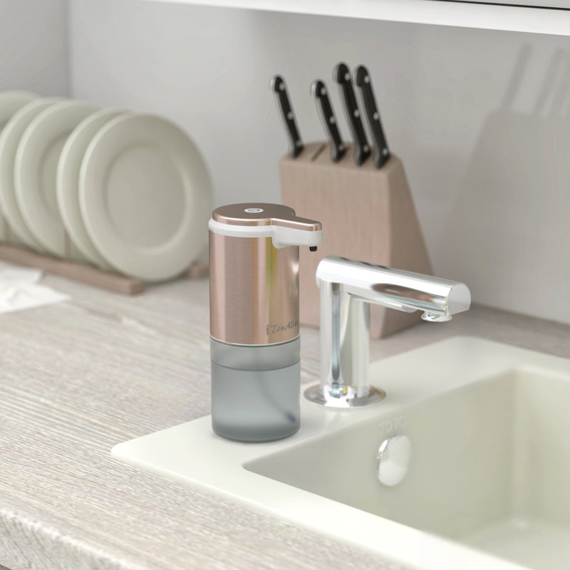 Distributeur de savon automatique en acier inoxydable, Or rose
