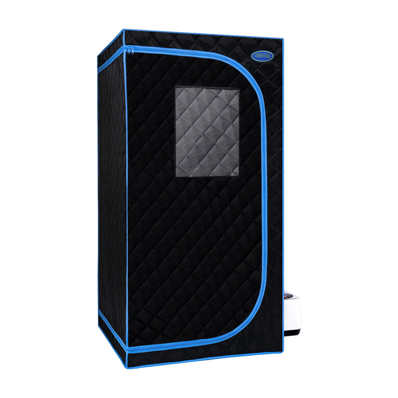 Black Portable Full Size Steam Tent - Personal Home Spa Enjoyment. Equipped With Generator, Remote Control, Foldable Chair. Easy Setup, Fast Heating. & Ul . Excellent Thermal Insulation, Waterproof