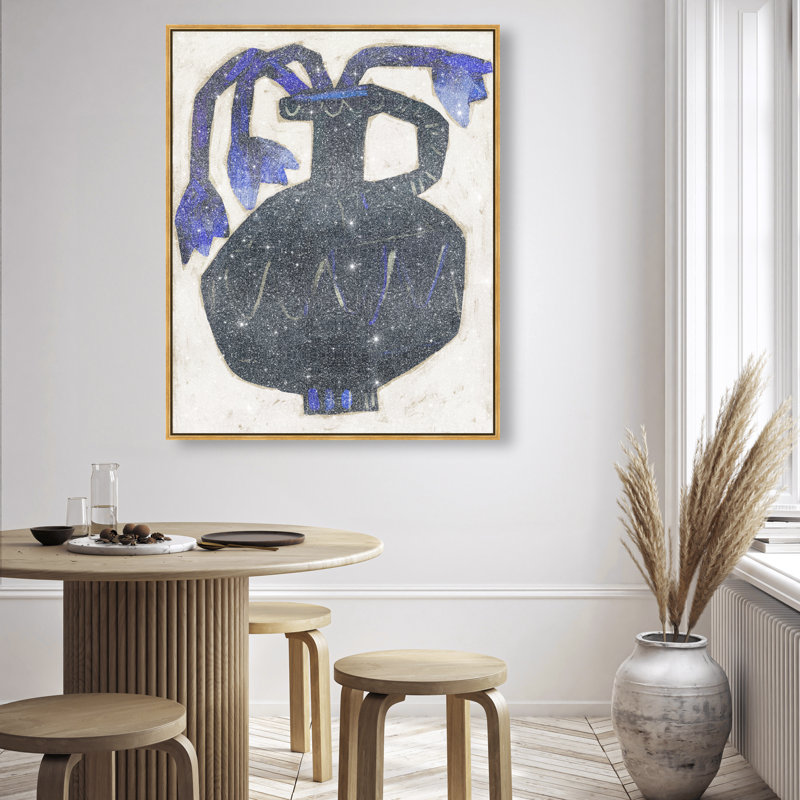 Indigo Vase Print by Oliver Gal, 25"H x 21"W, Gold Floater Frame