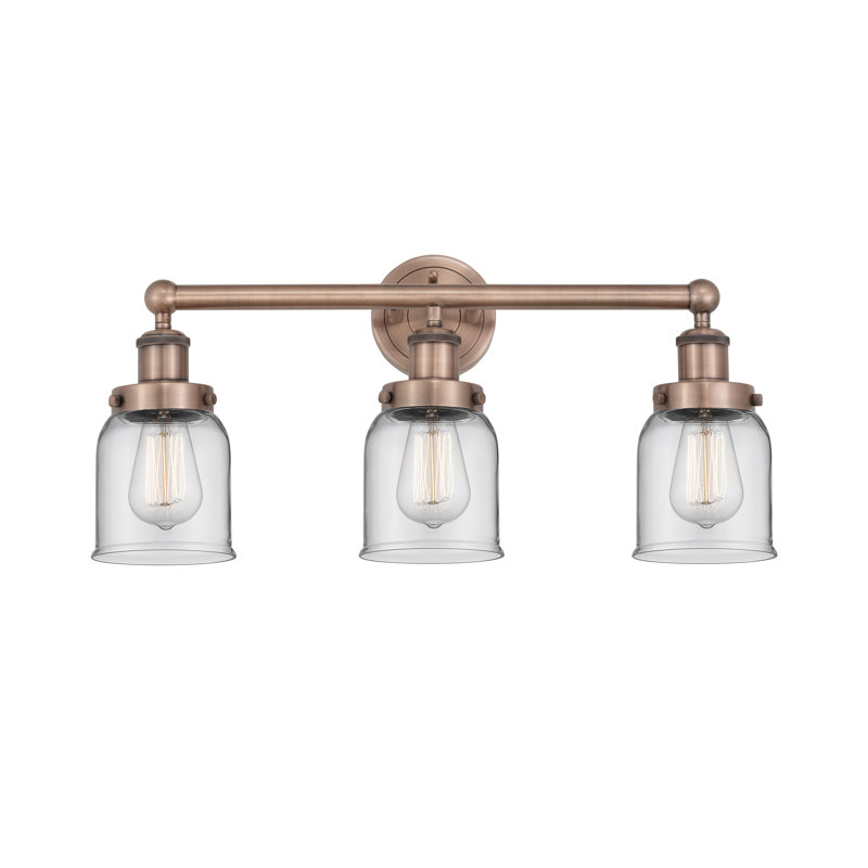 Éclairage de salle de bain à intensité variable à 3 lumières Armoni, Transparent, Cuivre antique